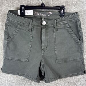Seven7 Utility Short Women's 10 (Actual 31x5) Agave Green Front Patch Pocket NEW
